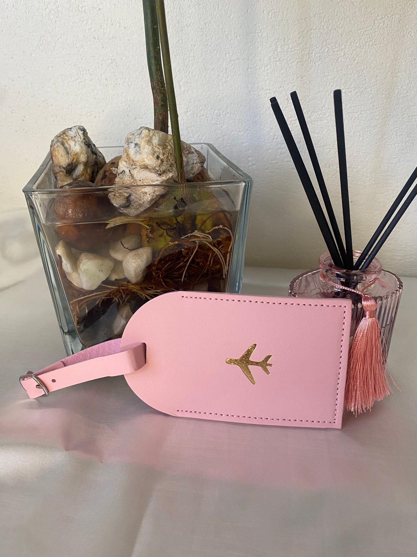 Etiquette de bagage Rose personnalisée