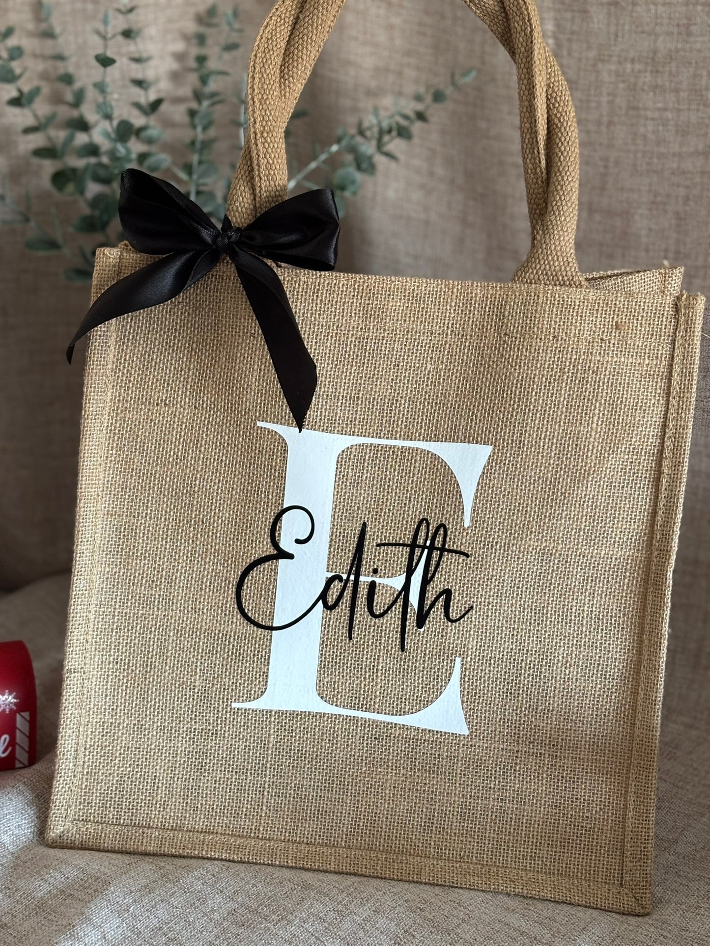 Sac en toile de jute personnalisé Medium