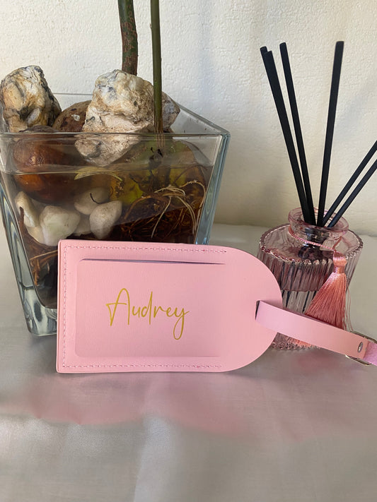 Etiquette de bagage Rose personnalisée