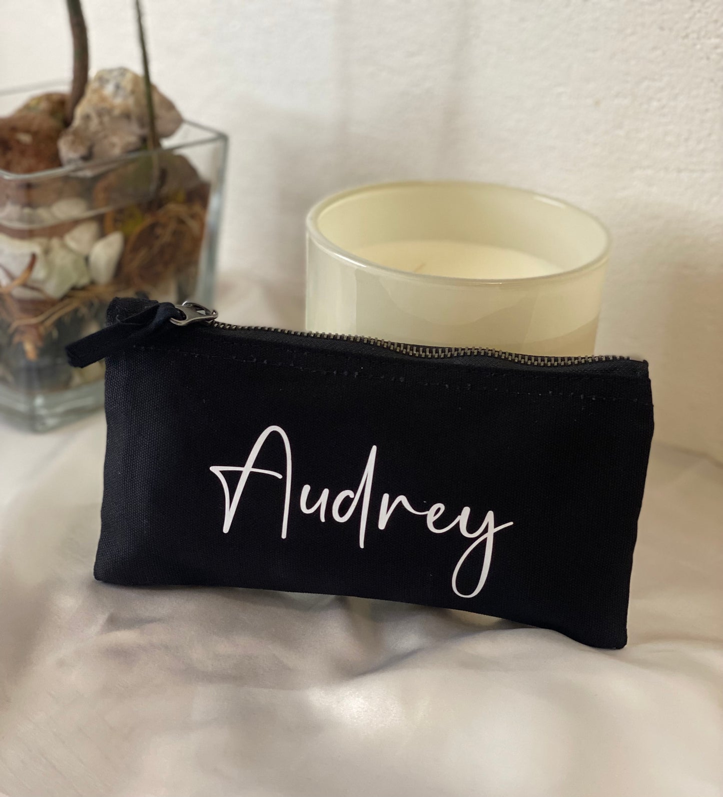 Pochette Noir en coton Taille S personnalisée