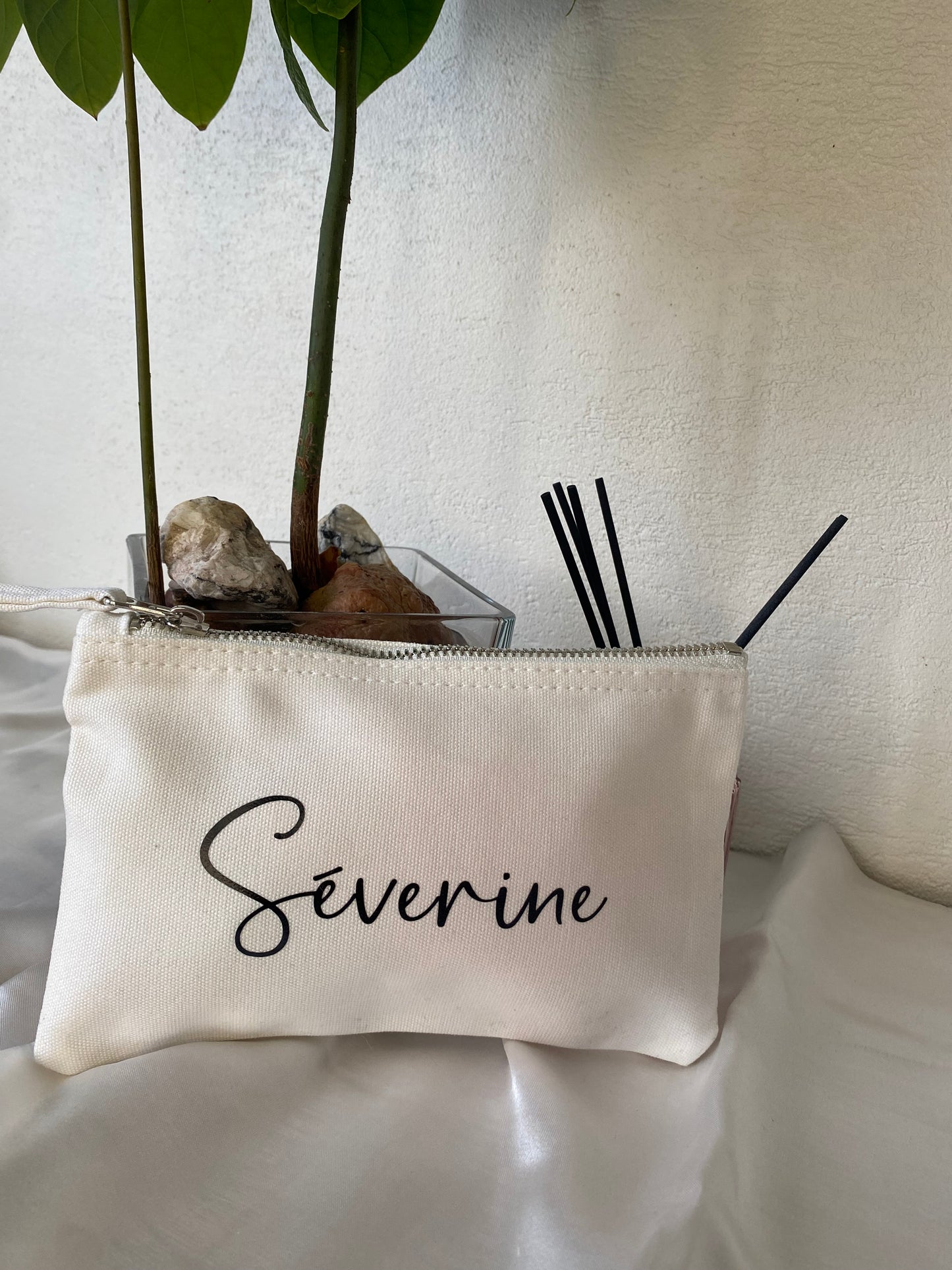 Pochette Blanche en coton Taille S personnalisée